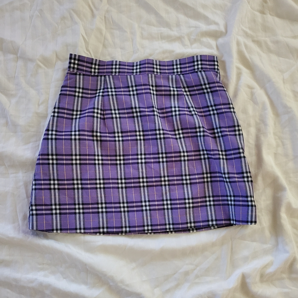 Glitters for Dinner Purple Tartan Mini Skirt